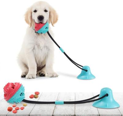 China Wholesale Sustainable Eco Friendly Interactive Pet Molar Bite Toy Dog Chew Rope Ball Suction Cup Pull Toy For Aggressive Chewers for sale