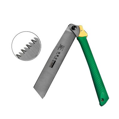 China Wooden Folding Hand Saw Green For Trees And Wooden Break Folding Camping Saw for sale