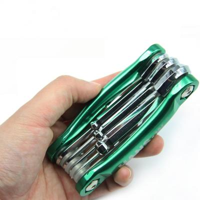 China Household HANS.w 8 in 1 Ball End Times Hex Wrench Set Folding Combination Wrench Repair Tool Kit 1.5-8mm Size for sale