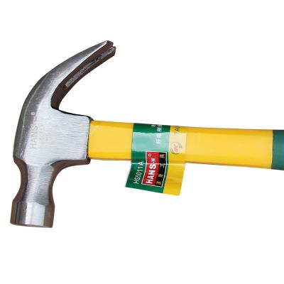 China Striking Professional Tools Steel Pipe Handle Polished Claw Hammer 16oz for sale