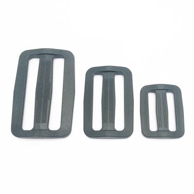 China Plastic 25mm, 38mm and 50mm plastic adjustable slider in black color, belt loop for bags for sale