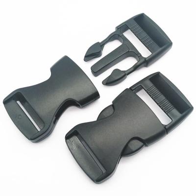 China 25mm plastic 1 inch plastic side release buckle in black color for sale