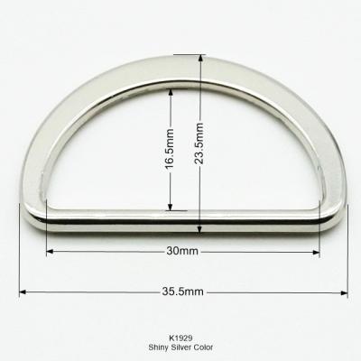 China 30mm Flat Alloy D-Ring Metal Nickel Free D-Ring for sale