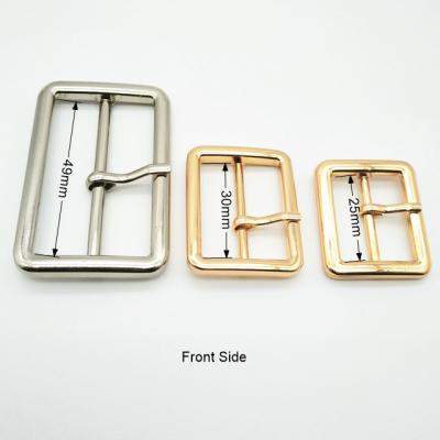 China Square buckle with pin 25mm 30mm inner zinc alloy buckle 50mm in shiny gold and shiny nickel color, metal buckle with pin belt buckle for sale