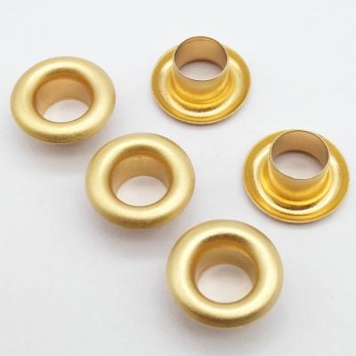 China #2C nickel free 10mm outer, 5mm inner metal eyelet brass eyelet in matte gold color for swimwear for sale