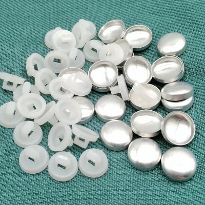 China 18L 11.5mm Nickel Free Self Cover Button With Plastic Leg, White Color Self Canvas Cover Button Leg for sale