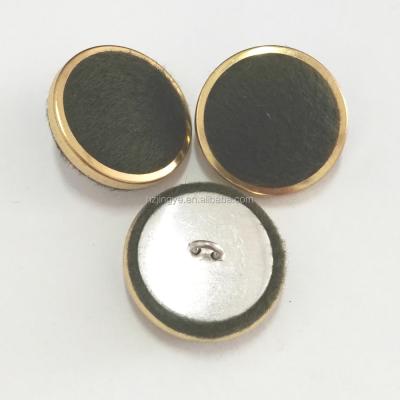 China Leg button 26mm covered with durable metal fabric with rim for sale