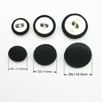 China Dry Cleaning 18L 11.5mm Cloth Covered Leg Button, Cloth Covered Brass Button, Satin Covered Button for sale