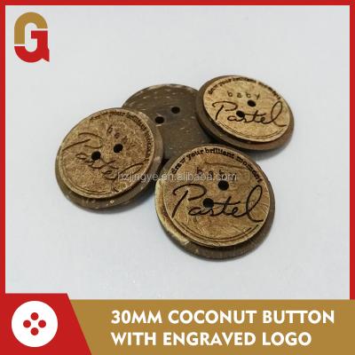 China 30mm large viable coconut shell button, coconut button for coat for sale