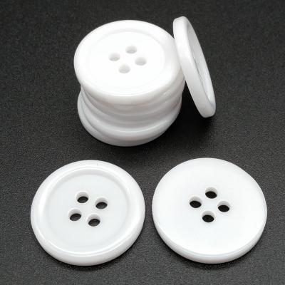 China White dyeable 4 hole 32L dry cleaning 20mm plastic button, cheap plastic buton for sale