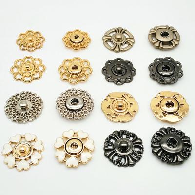 China LEAD FREE Flower Shape 2 Piece Large Zinc Alloy Sew On Snap Button For Coat, Woman Coat Snap Button for sale