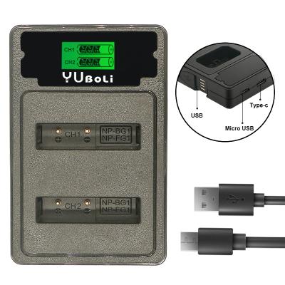 China Dual Camera YUBOLi 4.2V NP-BG1 NP-FG1 USB LED Charger For Sony DSC-W300 DSC-W290 DSC-W270 DSC-W240 DSC-W230 DSC-W/WX Series for sale