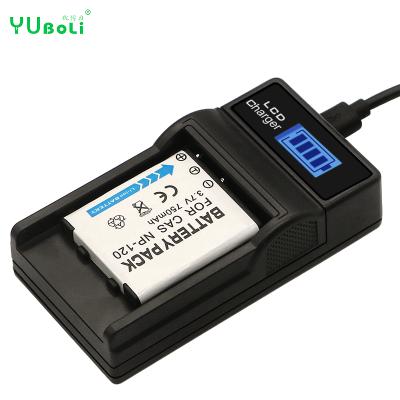 China Camera LCD Show USB Charger CNP120 NP-120 Camera Battery Charger For Casio DSLR Camera Single USB LCD Charging for sale