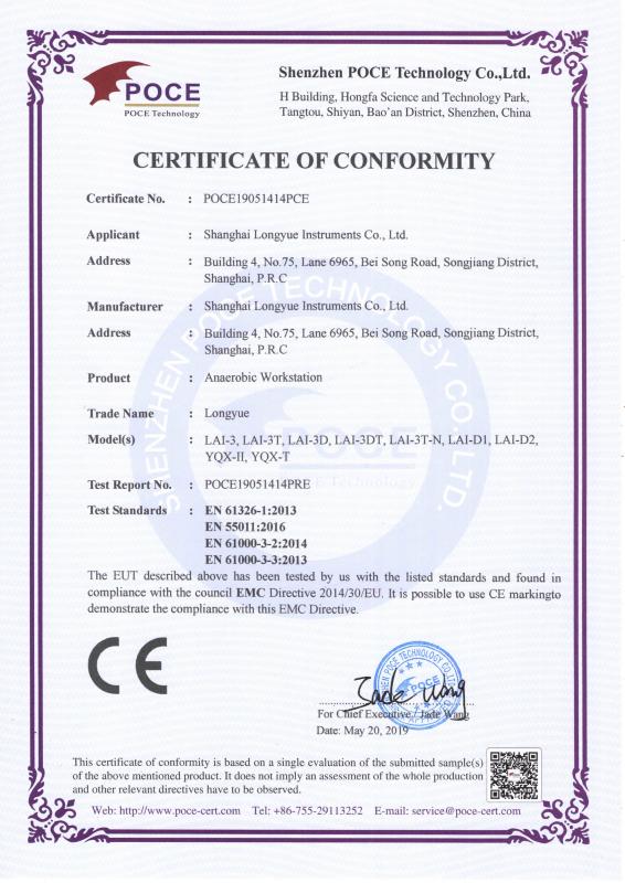 CE - Shanghai Longyue Instruments Co.Ltd