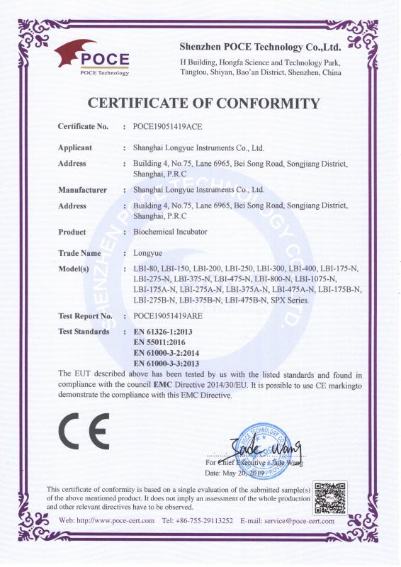 CE - Shanghai Longyue Instruments Co.Ltd