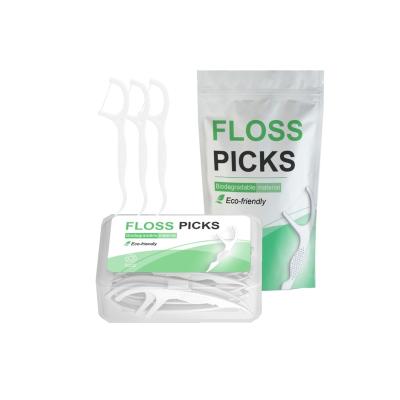 China For Home Use Private Label China Factory Corn dental floss picks by 50 pieces floss picks With Twin Line for sale