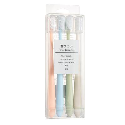 China Teeth cleaning 4 Pieces of Portable Soft Toothbrushes for sale