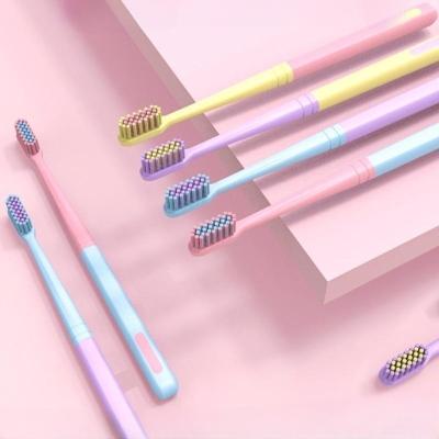 China PV SHAPE Toothbrush manufacturer private label adult plastic tooth brushes wide head  wheat straw handle toothbrush for sale