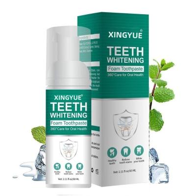 China Whitening Wholesale  Mint Flavor 60ml Teeth Whitening Mouse Low MOQ Custom LOGO Foam Liquid Toothpaste teeth whitening foam toothpaste for sale