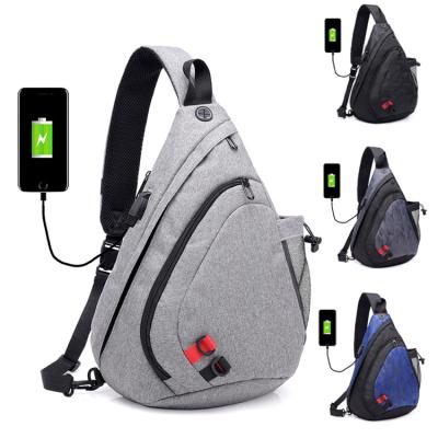 China With USB Multifunctional Business Bag Men's Shoulder Bag Male Waterproof Single Waterproof Trunk Bag Polyester Multifunctional With Usb for sale