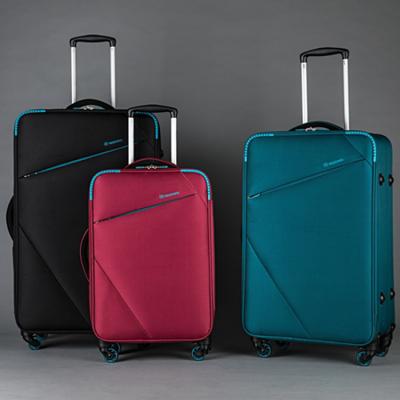 China Wholesale New Fashion Design Polyester Fabric Travel Luggage Luxury Soft Polyester Set for sale