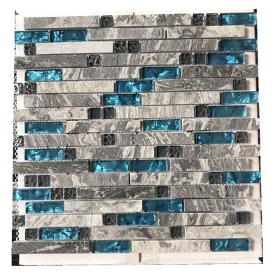 China Living Room Glass Villa Parquet Slab Bathroom Wall And Floor Slab Bathroom Kitchen Backsplash Self-Building Pattern Luxury Interlocking Mosaic for sale