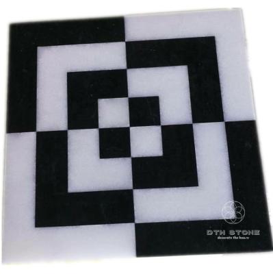 China Parquet New Design Black White Marble Mosaic Slabs Back Splash For Kitchen for sale