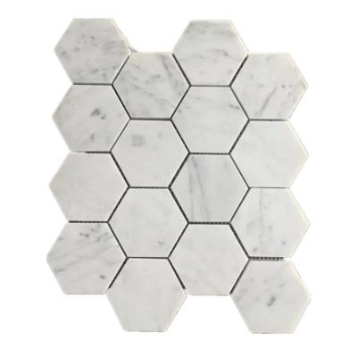 China Hot Sale White Carrara Marble Mosaic 3