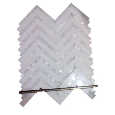 China Pearly Herringbone Parquet Thassos White Marble Mix Slabs For Kitchen Backsplash for sale