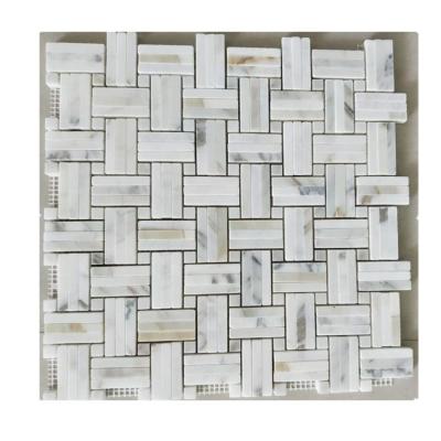 China parquet calacatta gold marble mosaic slabs for sale