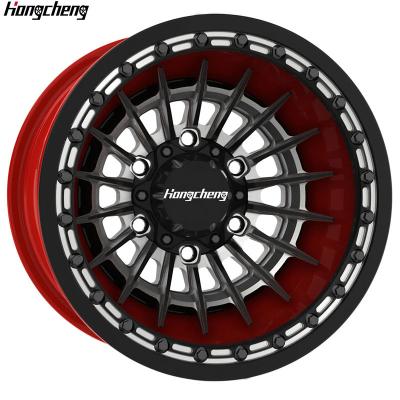 China For retrofit/upgrade custom 15 17 18 20 22 24 26 inch v8 ATV/UTV forged beadlock wheel rims 4x4 5x114.3 6x139.7 for all off-road vehicles for sale