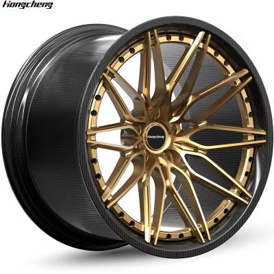 China For retrofit/upgrade Hongcheng custom forged carbon fiber wheel full carbon barrel 5x120 5x114.3 5x130 for C8 Mercedes AMG 18 19 20 21 inch for sale