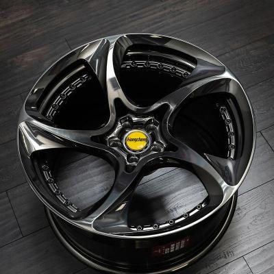 China For retrofit/upgrade custom 2 3 piece forged alloy car rim lip with carbon fiber wheel 18 20 22 24 26 inch 5x114.3 5x130 5x120 5x112 wheel for sale