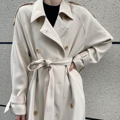 China Viable Fall 2021 New Drape British Style Loose Mid Length Over - Knee Anorak Jacket Women for sale