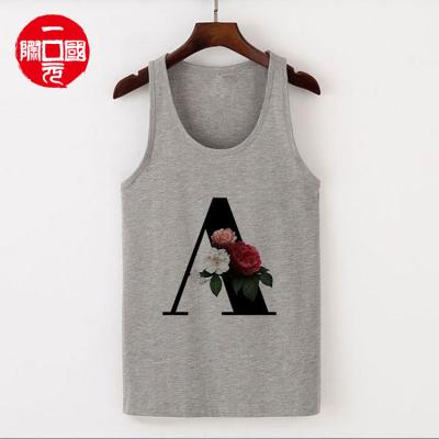 China QUICK DRY Round Neck Loose Printed Letters Womens Tank Tops for sale