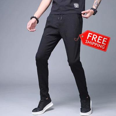 China 2021 QUICK DRY spring and summer ice silk men's straight-leg sports breathable thin casual loose pants men's pants for sale