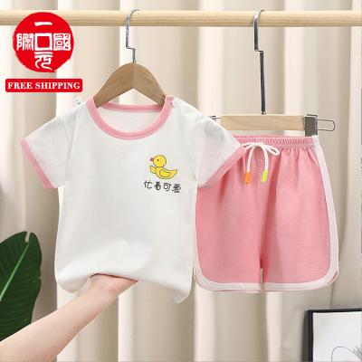 China Short-sleeved version Korean baby boy T-shirt cotton summer new fashion children's suit girl suit for sale