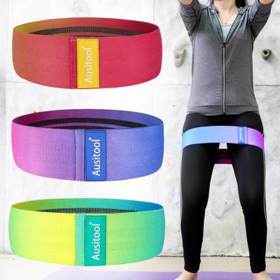 China Sports Portable Yoga Hip Strength Fitness Loop Elastic Band Set Leg Exercise Resistance Soft Neon Band for sale