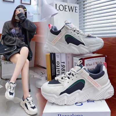 China Rubber Korean version of the CIA female trend of old shoes 2021 new autumn student sports shoes increased lace sports shoes rubber for sale