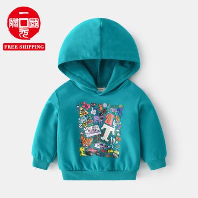 China 2021 Regular Boys' Sweatshirt Spring Cotton Cute Soft Cartoon Hooded Pullover Casual Children's Long Sleeve Sweater for sale