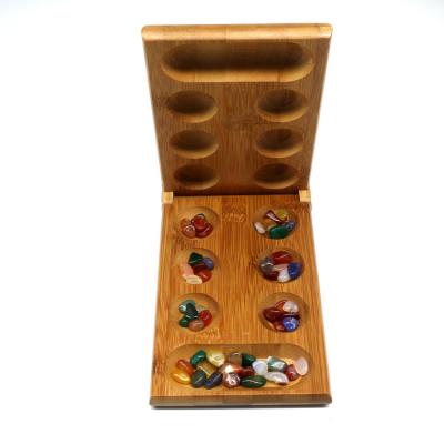 China Playing WOODNB Mancala Board Game With Glass Beads For Adult Families Children 6 Years And Old for sale