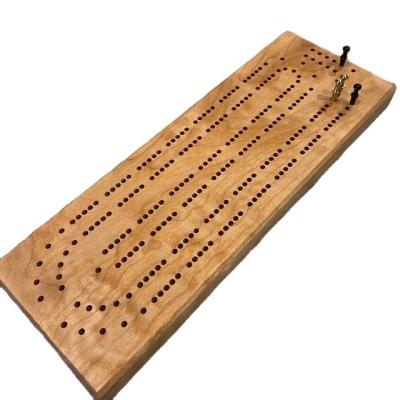 China WOODNB new design wooden cribbage board game with metal pegs for sale