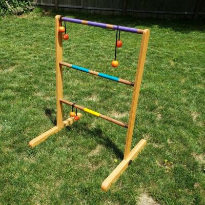 China Eco-Freindly WOODNB Outdoor Wooden Ladder Toss Game Set With 6 Bolo Rubber Ladder Golf for sale