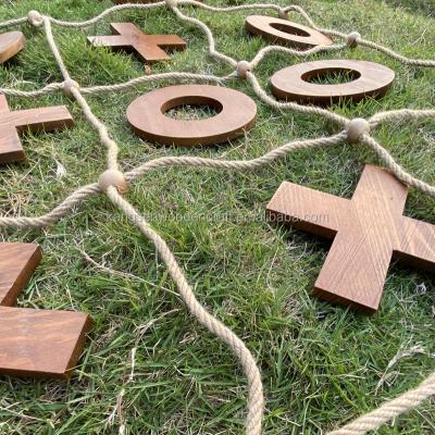 China Pinewood/MDF WOODNB Tic Tac Toe Game Pieces Garden With Giant High Quality Wooden Rope for sale