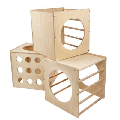 China Multifunctional Indoor Wooden Climbing Cube Pickler Triangle in Playgrond WOODNB and Slide for sale