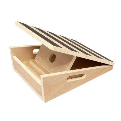 China Plywood WOODNB 4-Level Adjustable Wooden Slope Stretch Board, with Rotary Hinge and Non-Slip Outdoor Calf Stretcher Slope Board for sale