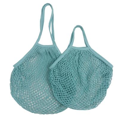 China Wholesale Reusable Handled Short Handle Cotton Net Mesh Bag For Fruit Vegetable for sale