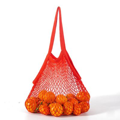 China Retail Multifunction Handled Garlic Mesh Cotton Pouch Net Packaging Bag For Shopping Custom Logo Printing Fruit Storage Available Red Bag for sale