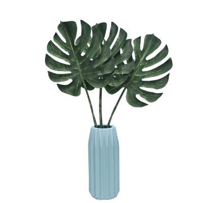 China Europe Wholesale Festival Plants Decor Durable Plastic Monstera Deliciosa Leaves for sale