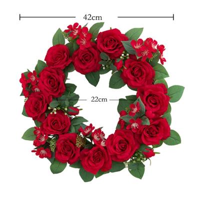 China Europe Silk Rose Wedding Wreath Indoor Outdoor Decoration for sale